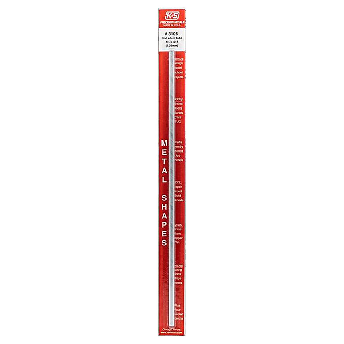 K&S 8106 1/4 in. Dia. x 1 ft. L Round Aluminum Tube