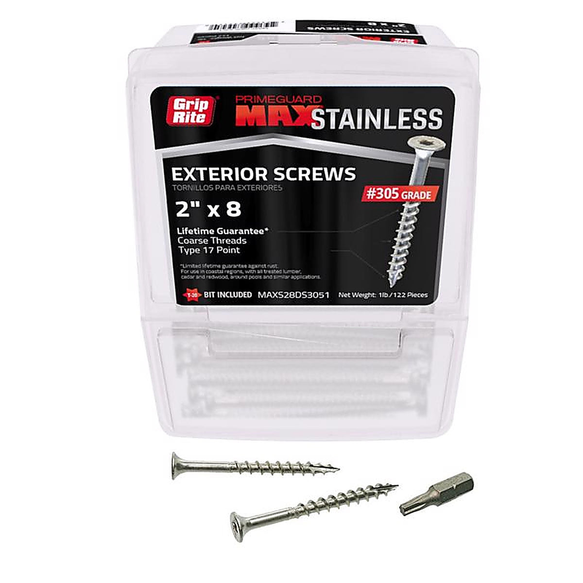 Grip-Rite MAXS28DS3051 PrimeGuard Max No. 8 wire X 2 in. L Star Bugle Head Deck Screws 1 lb 128 pk