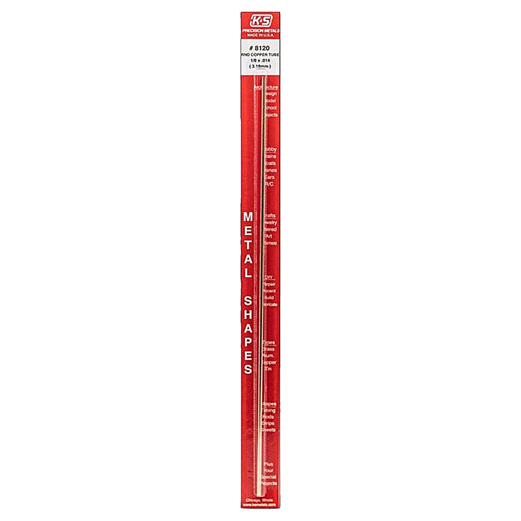 K&S 8120 1/8 in. Dia. x 1 ft. L Copper Tubing