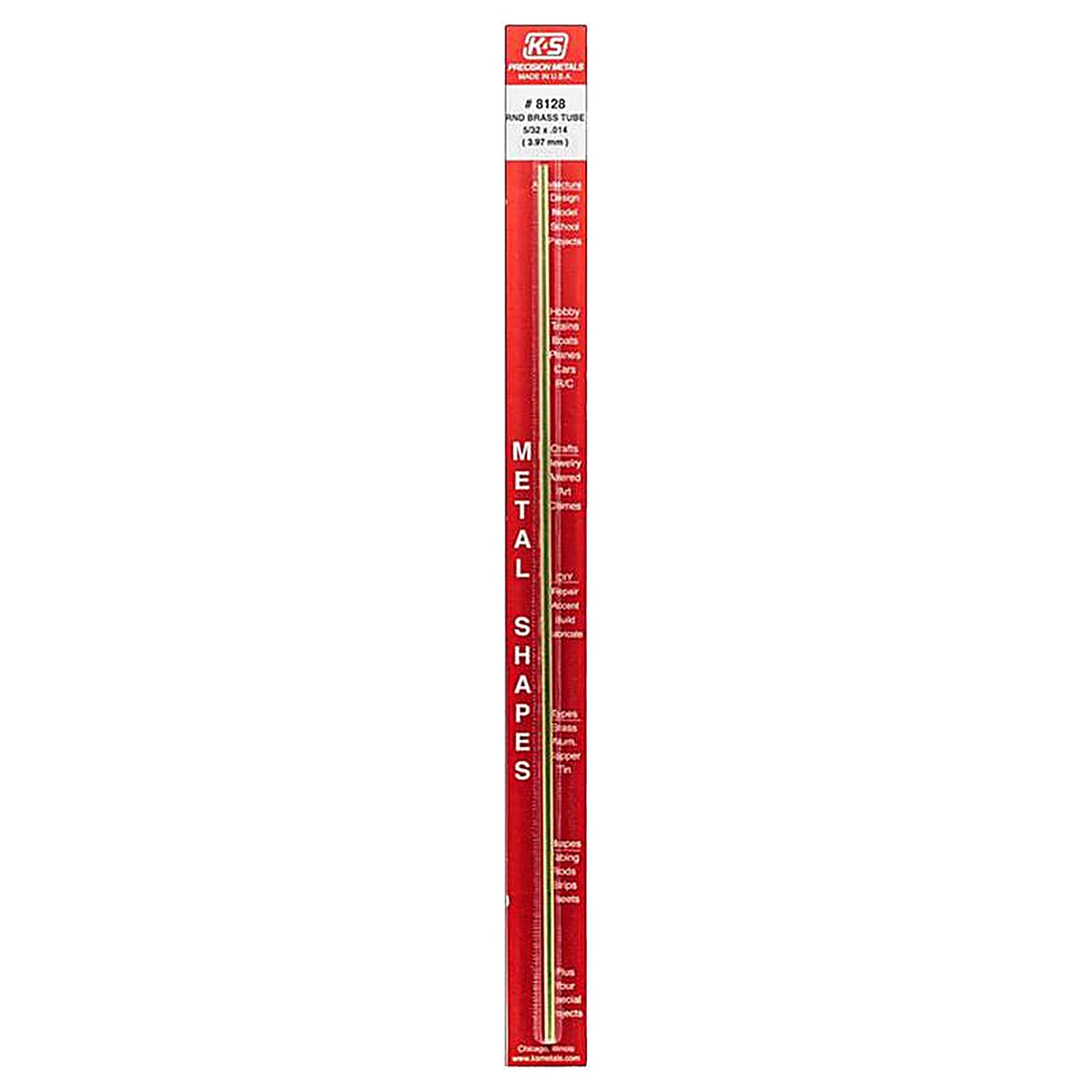 K&S 8128 5/32 in. Dia. x 12 in. L Round Brass Tube 1/Pack
