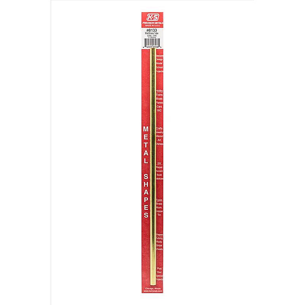 K&S 8133 5/16 in. Dia. x 12 in. L Round Brass Tube 1/Pack