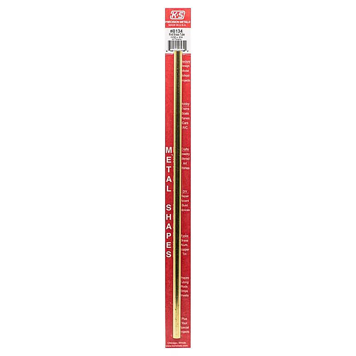 K&S 8134 11/32 in. Dia. x 12 in. L Round Brass Tube 1/Pack