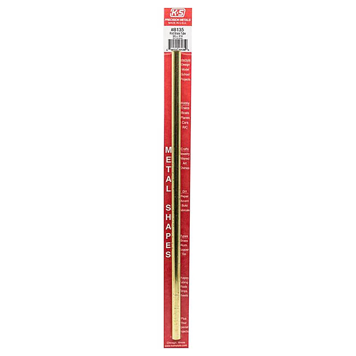 K&S 8135 3/8 in. Dia. x 12 in. L Round Brass Tube 1/Pack