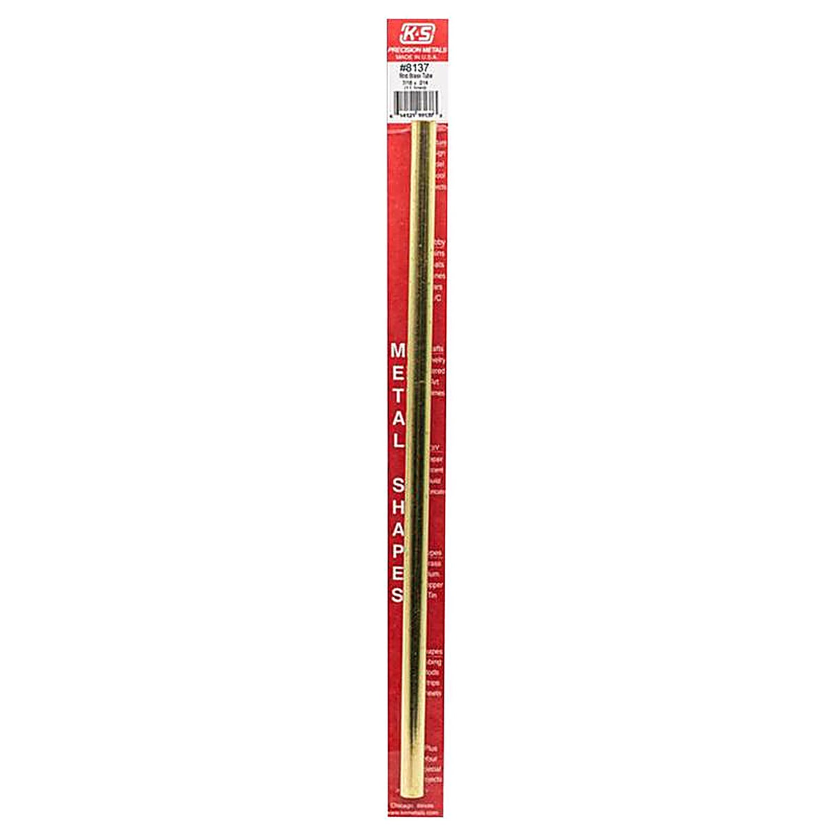 K&S 8137 7/16 in. Dia. x 12 in. L Round Brass Tube 1/Pack