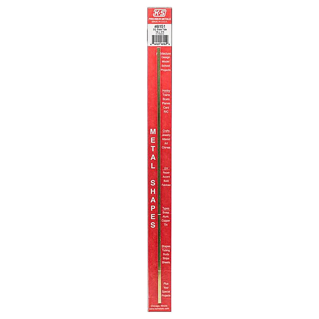 K&S 8151 1/8 in. W x 12 in. L Square Brass Tube 1/Pack