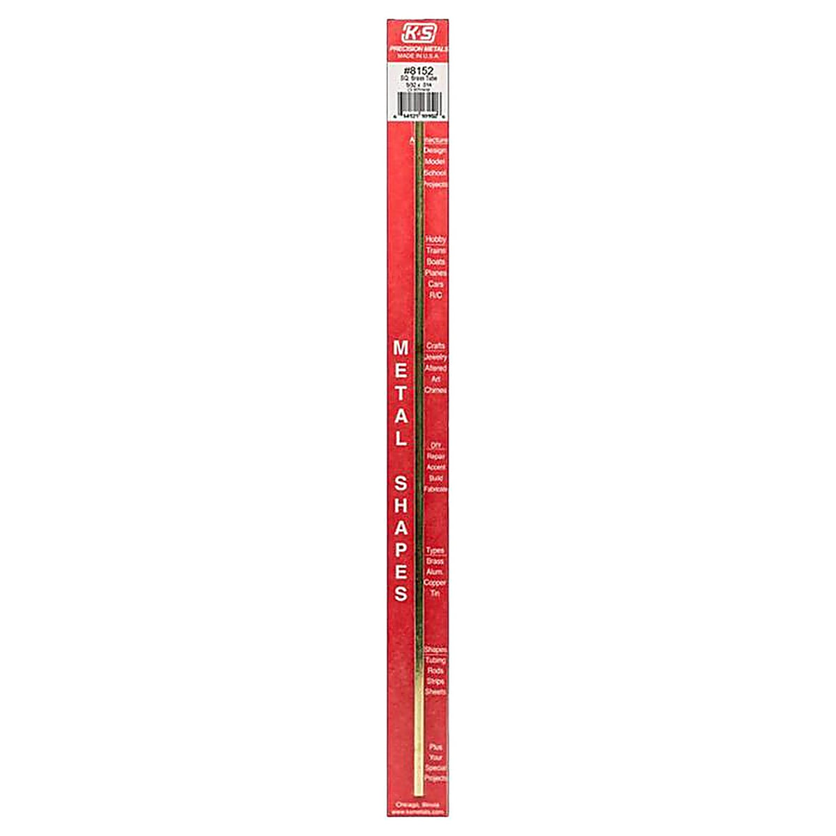K&S 8152 5/32 in. W x 12 in. L Square Brass Tube 1/Pack