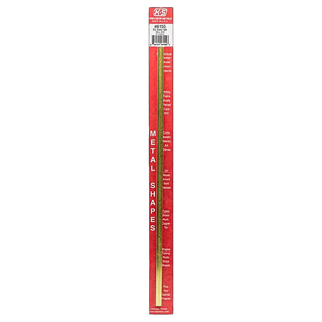 K&S 8155 1/4 in. W x 12 in. L Square Brass Tube 1/Pack