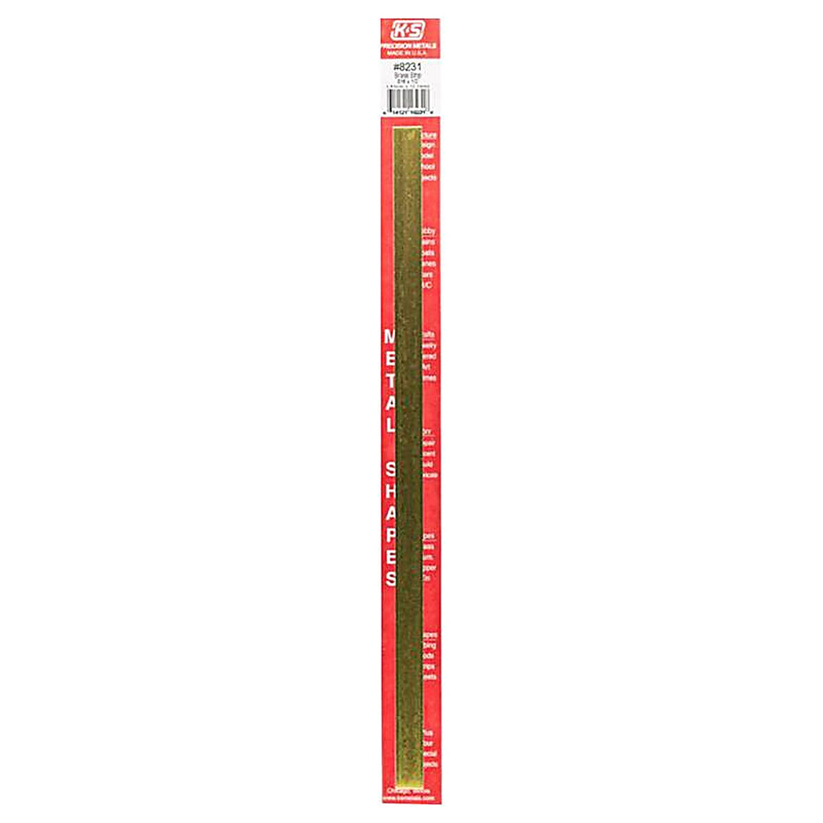 K&S 8231 0.016 in. x 1/2 in. W x 12 in. L Brass Metal Strip