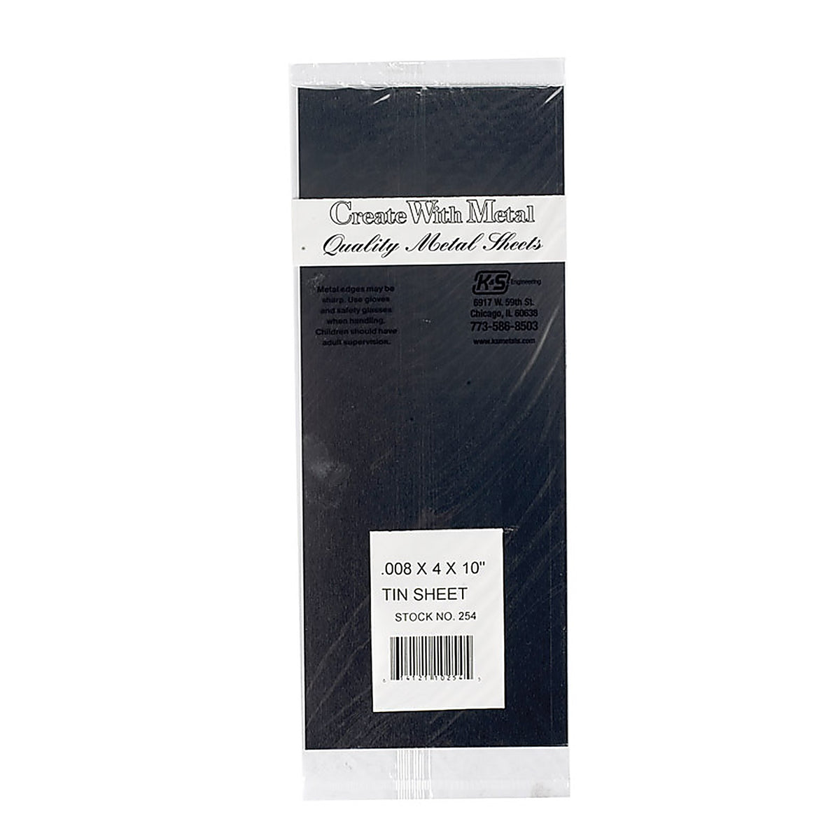 K&S 254 0.008 in. x 4 in. W x 10 in. L Tin Sheet Metal