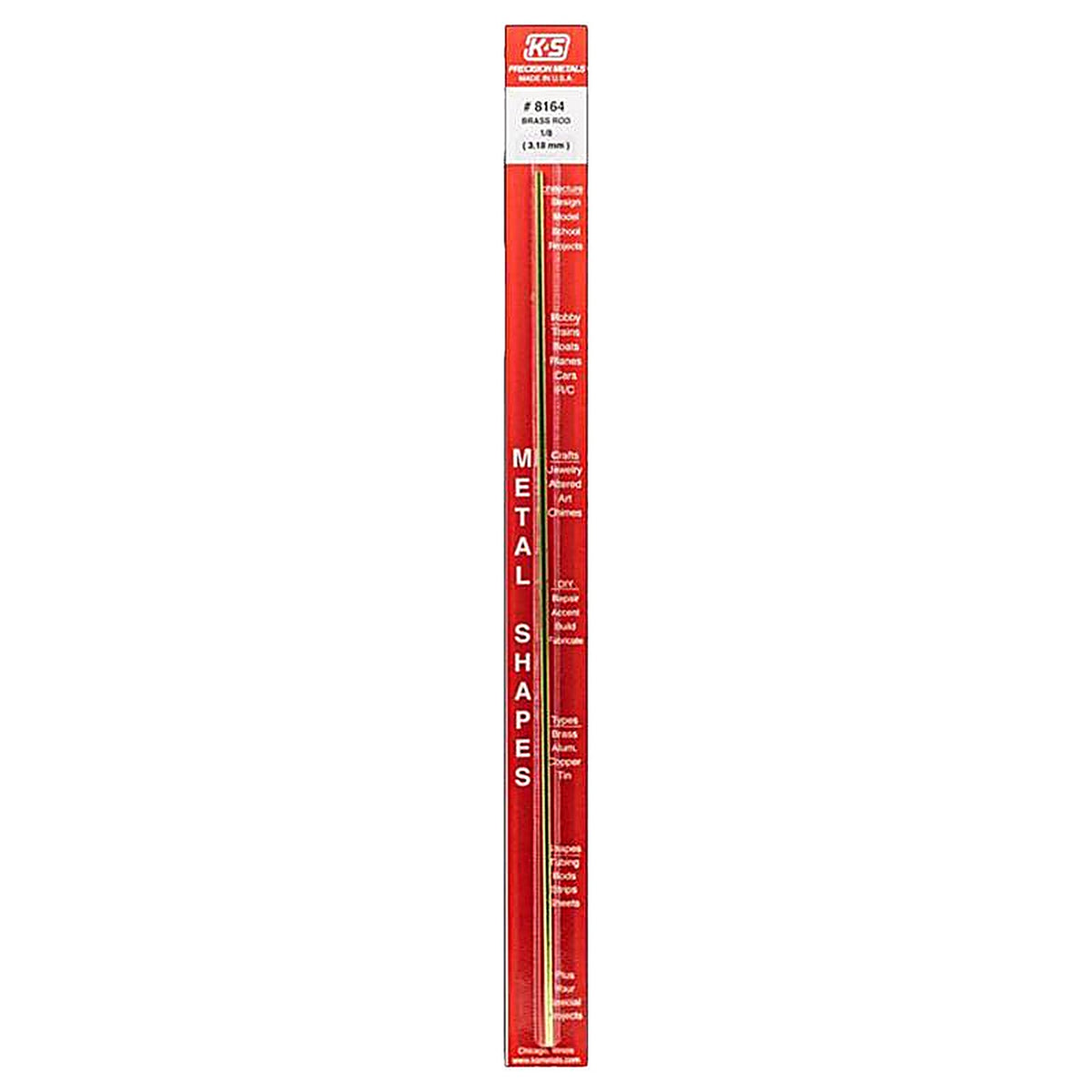 K&S 8264 1/4 in. W x 12 in. L Rectangular Brass Tube 1/Pack