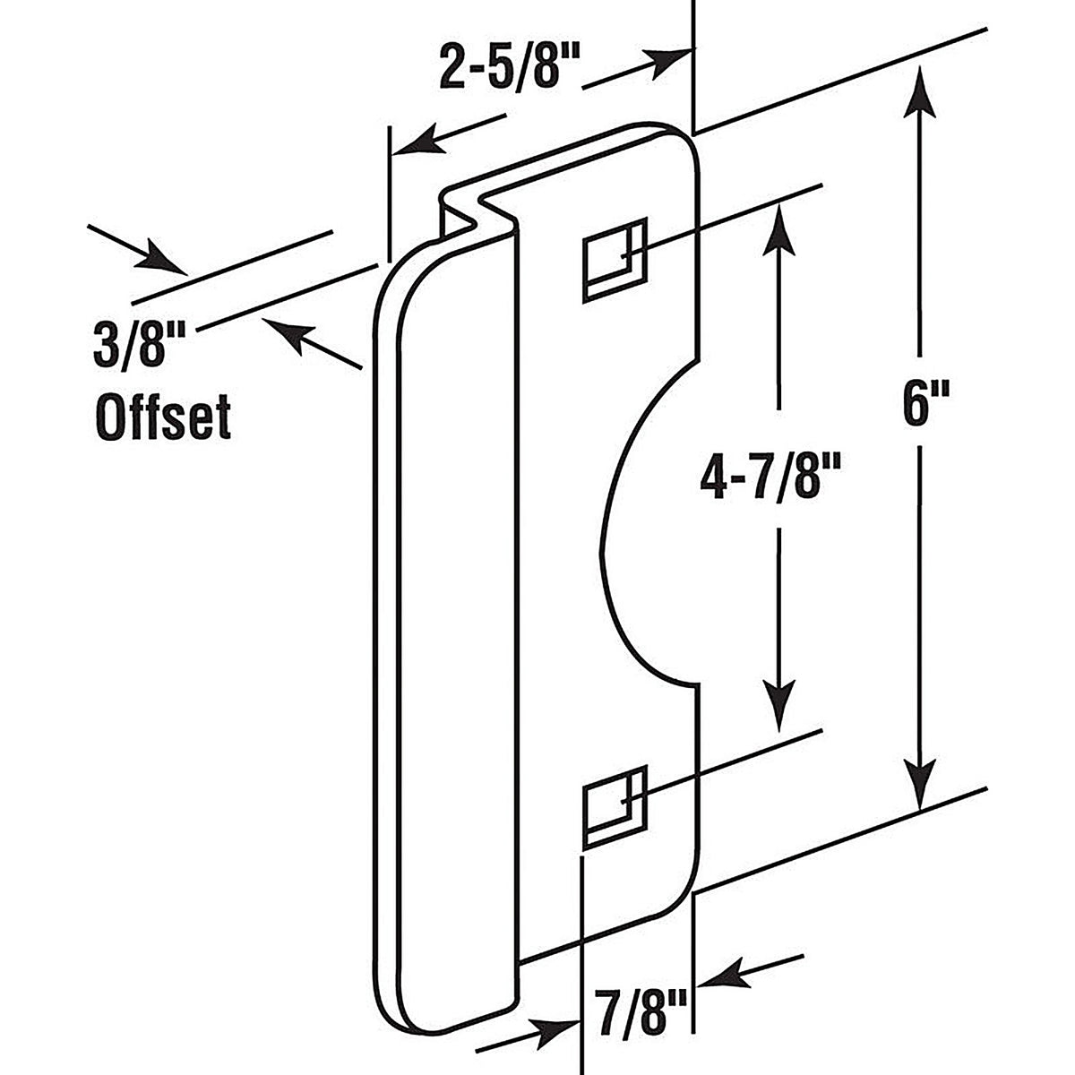 Prime-Line U9510 6 in. H x 2.625 in. L Brass-Plated Steel Latch Shield
