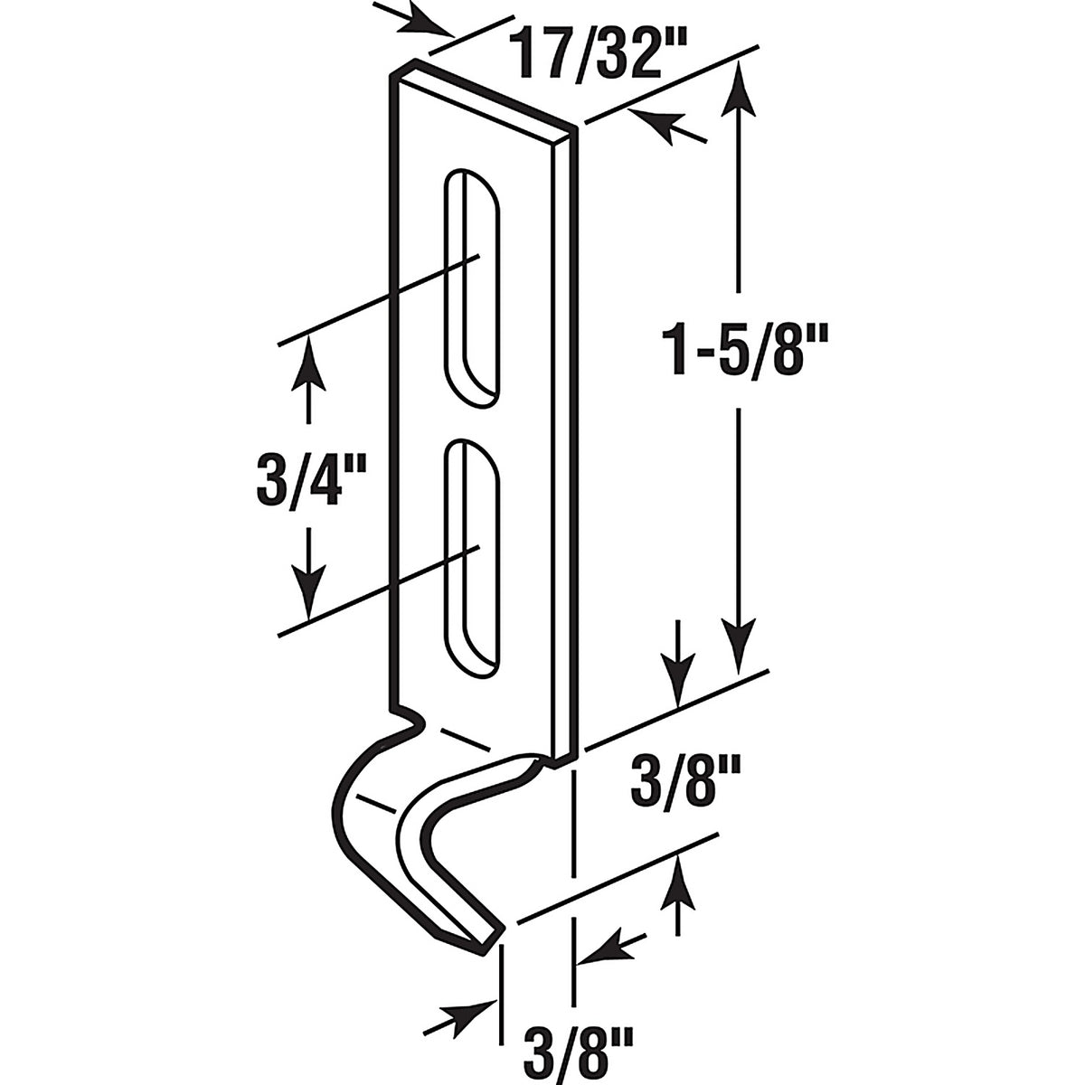 Prime-Line - E 2054 - Zinc-Plated Stainless Steel Latch Keeper 2 pk