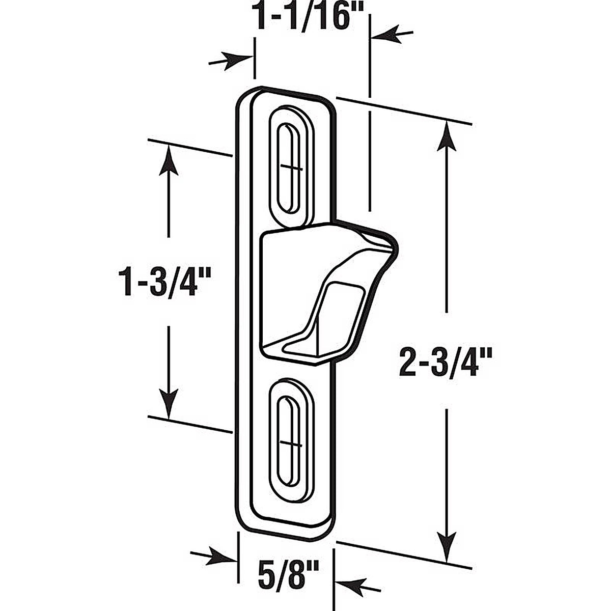 Prime-Line - E 2082 - Chrome Steel Latch Strike 1 pk