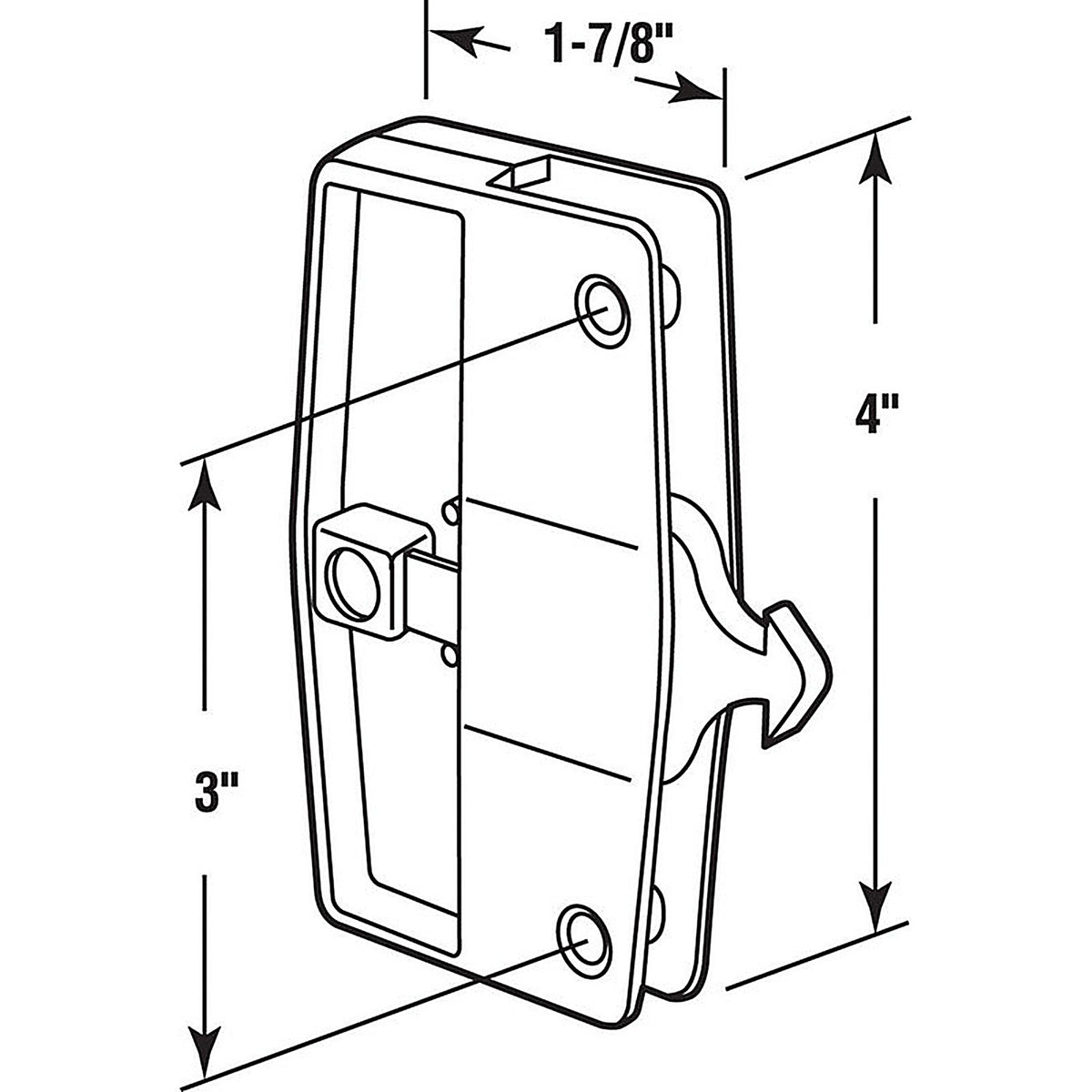 Prime-Line - A 109 - Zinc-Plated Black Plastic Latch and Pull 1 pk