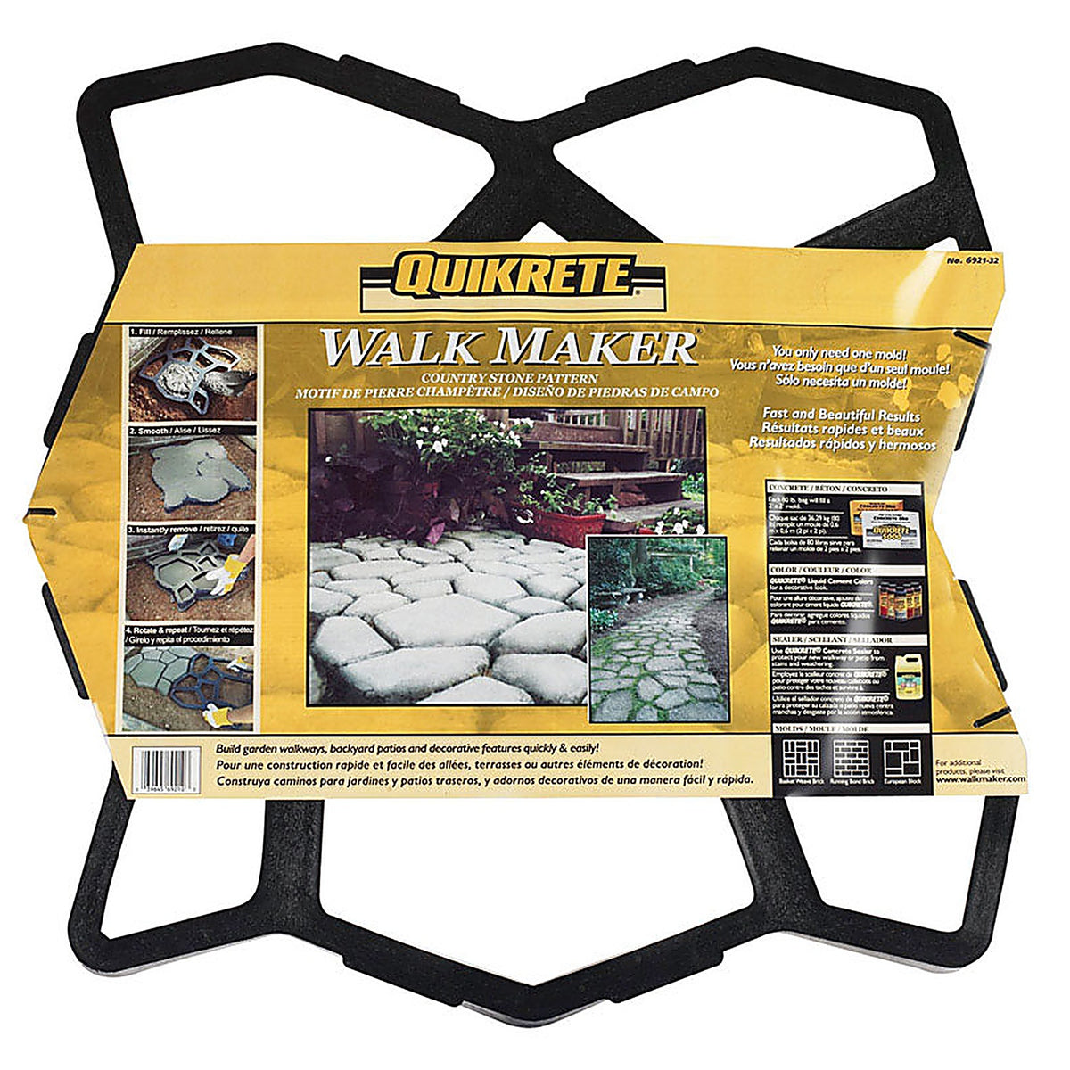 Quikrete 6921-32 Walk Maker Recycled Plastic Concrete Stone Pattern Form 2 ft. W X 2 ft. L X 24 in. D