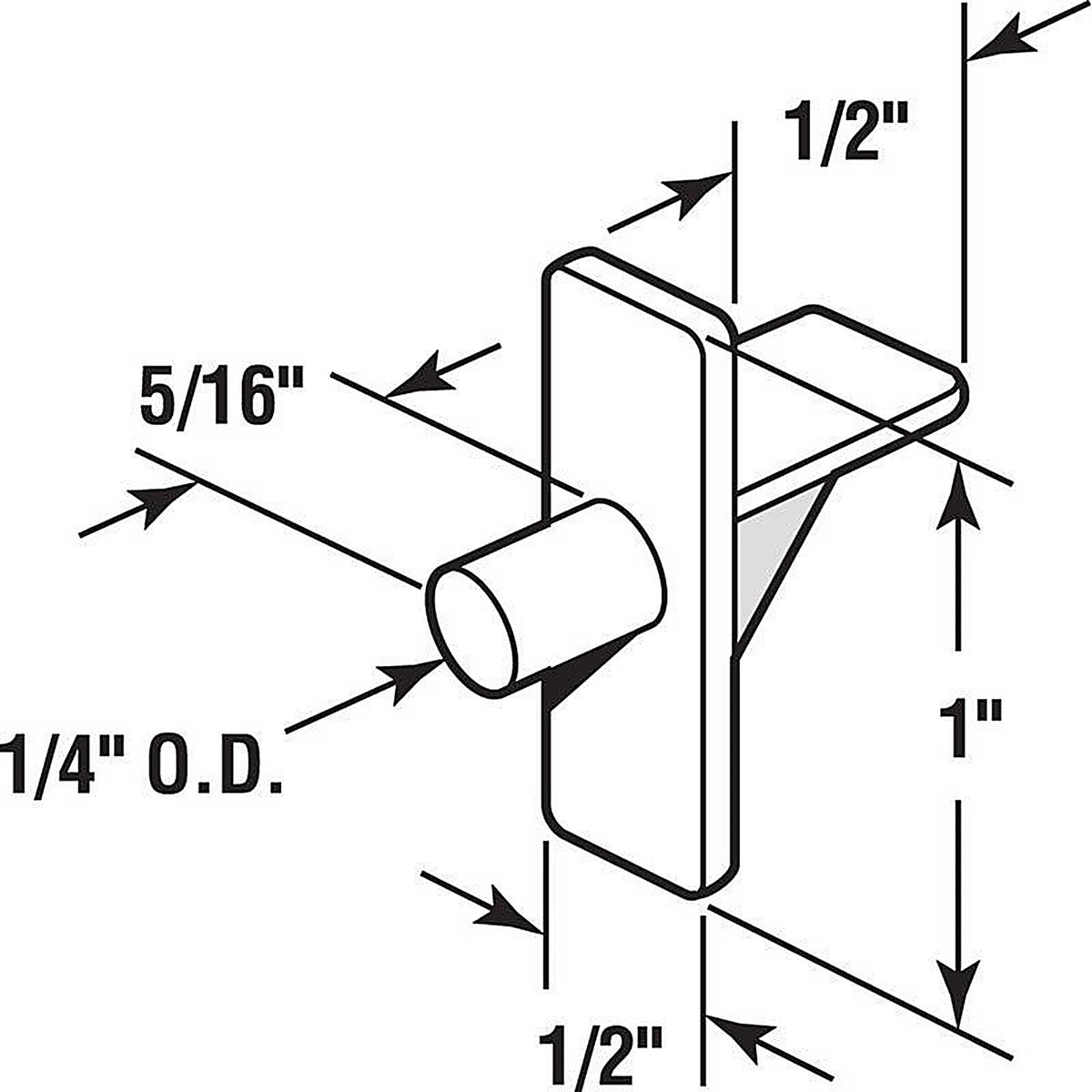 Prime-Line - U 10137 - Brown Plastic Shelf Support Peg 1 in. L 5 lb