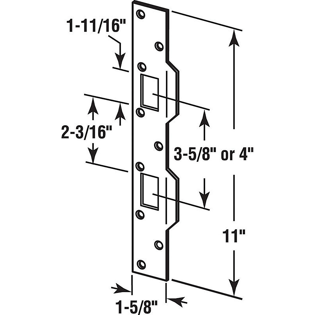 Prime-Line U9427 11 in. H x 1.625 in. L Brass-Plated Steel Maximum Security Combination Strike