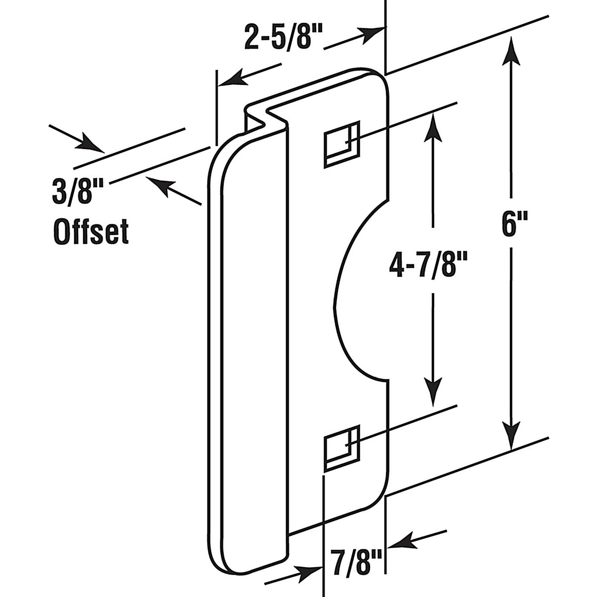 Prime-Line U9509 6 in. H x 2.625 in. L Painted Gray Steel Latch Guard