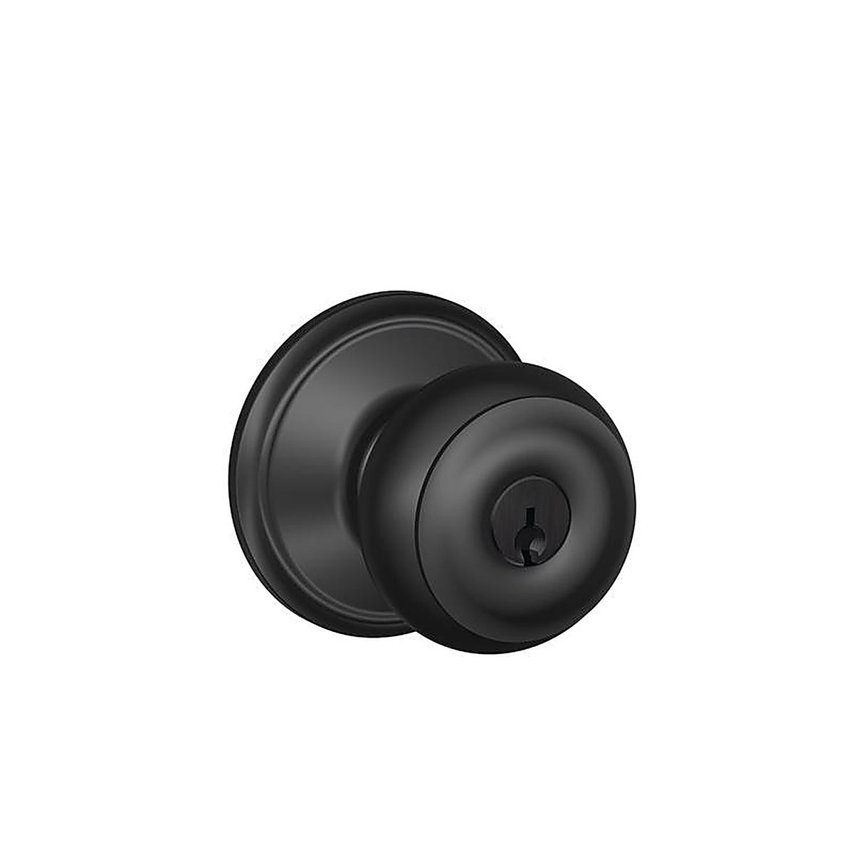 Schlage - F51AGGEO622 - F-Series Georgian Matte Black Entry Knobs Right or Left Handed