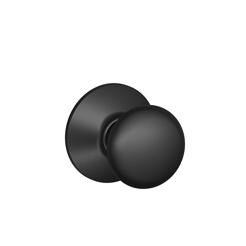 Schlage - F10 G PLY 622 - F-Series Plymouth Matte Black Passage Knob Right or Left Handed