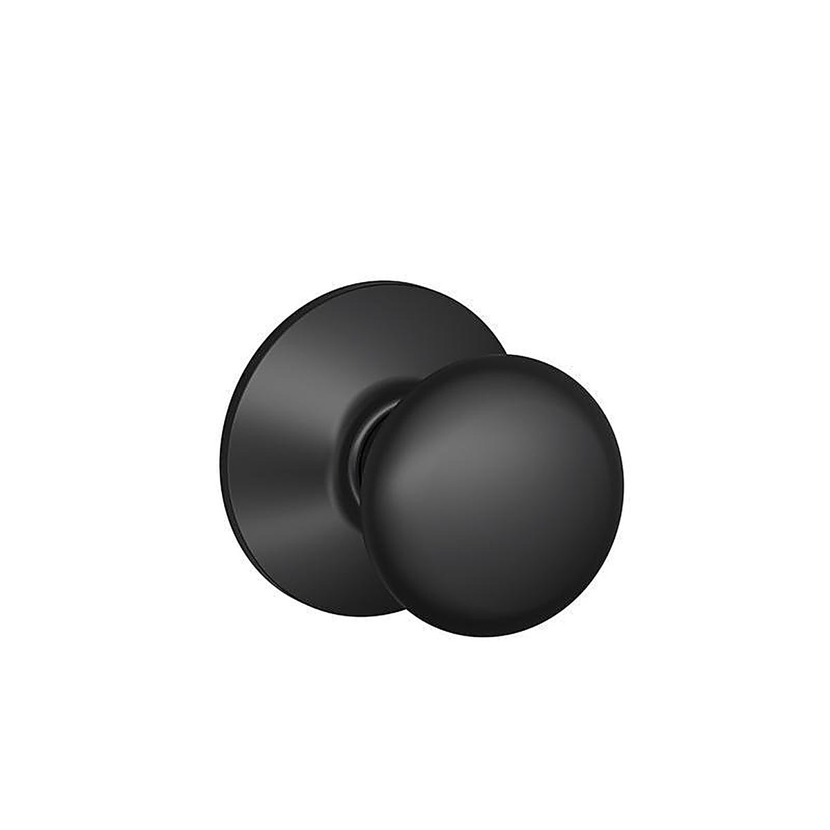 Schlage - F10 G PLY 622 - F-Series Plymouth Matte Black Passage Knob Right or Left Handed
