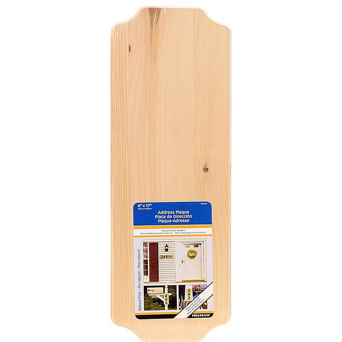 Hillman 844113 Natural Wood Rectangle Address Plate