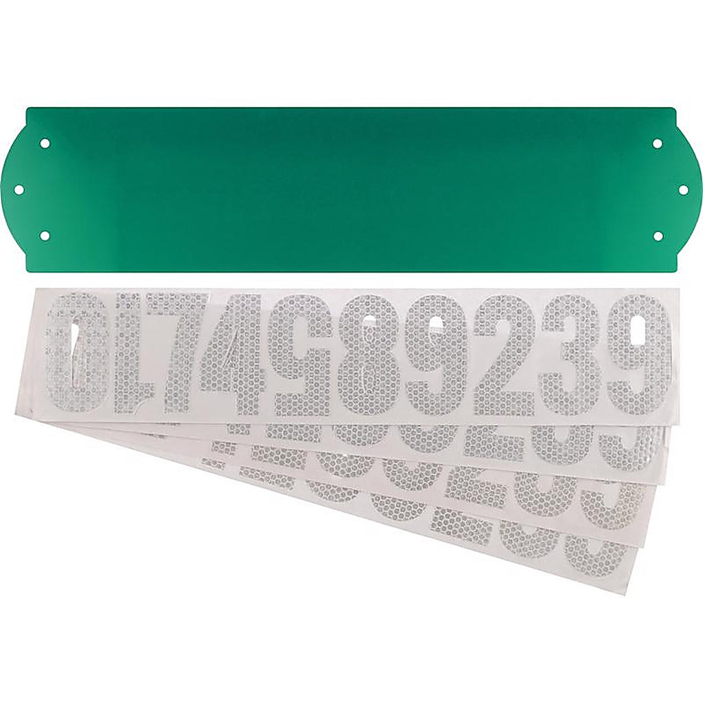 Hillman 840271 Gloss Green Die-Cast Zinc Rectangle Reflective 911 Address Kit