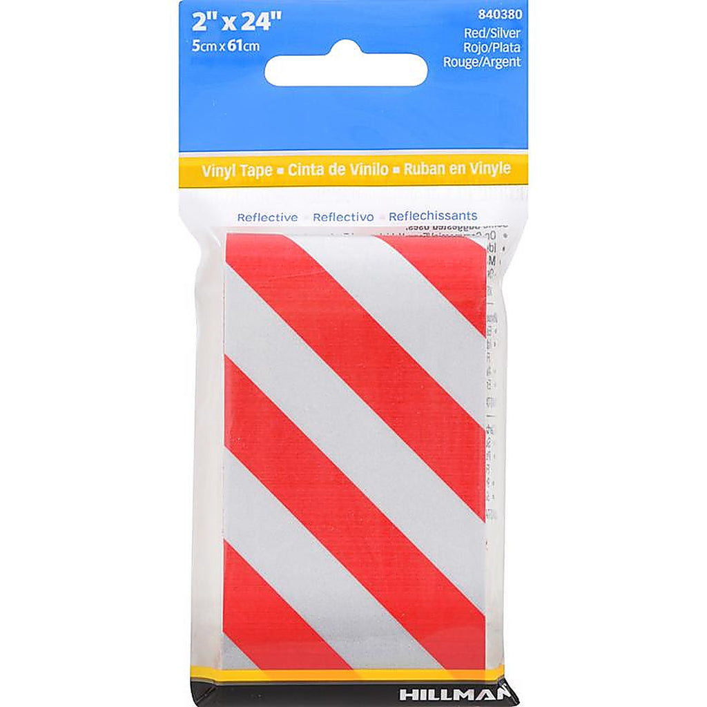 Hillman 840380 2 in. W x 24 in. L Red/White Reflective Safety Tape 1/Pack