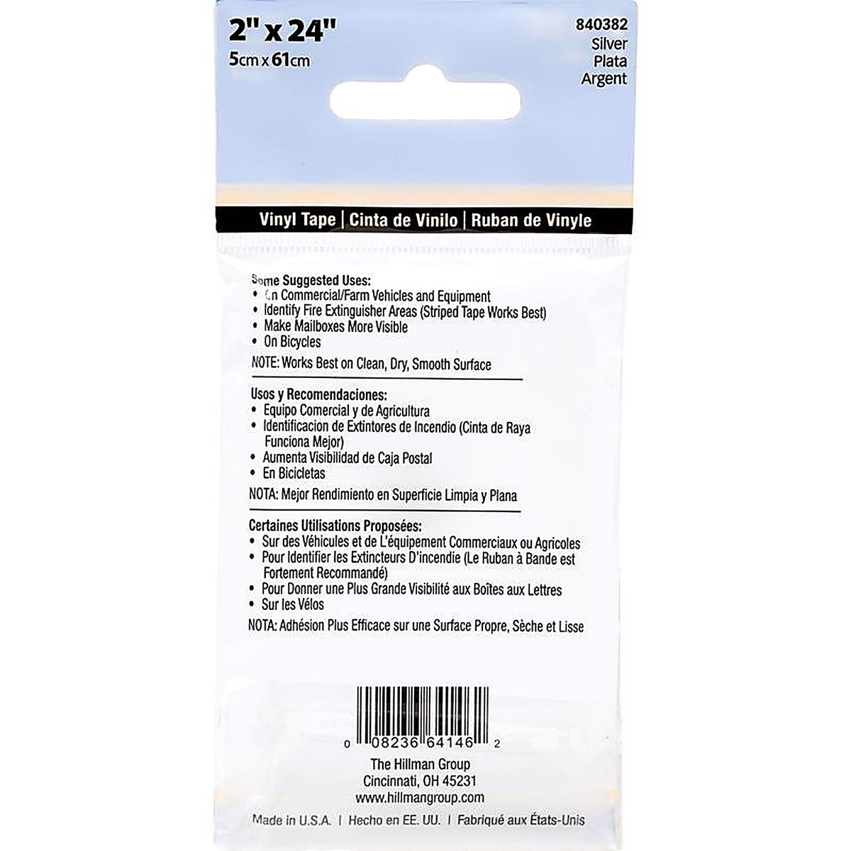 Hillman 840382 2 in. W x 24 in. L Silver Reflective Safety Tape 1/Pack