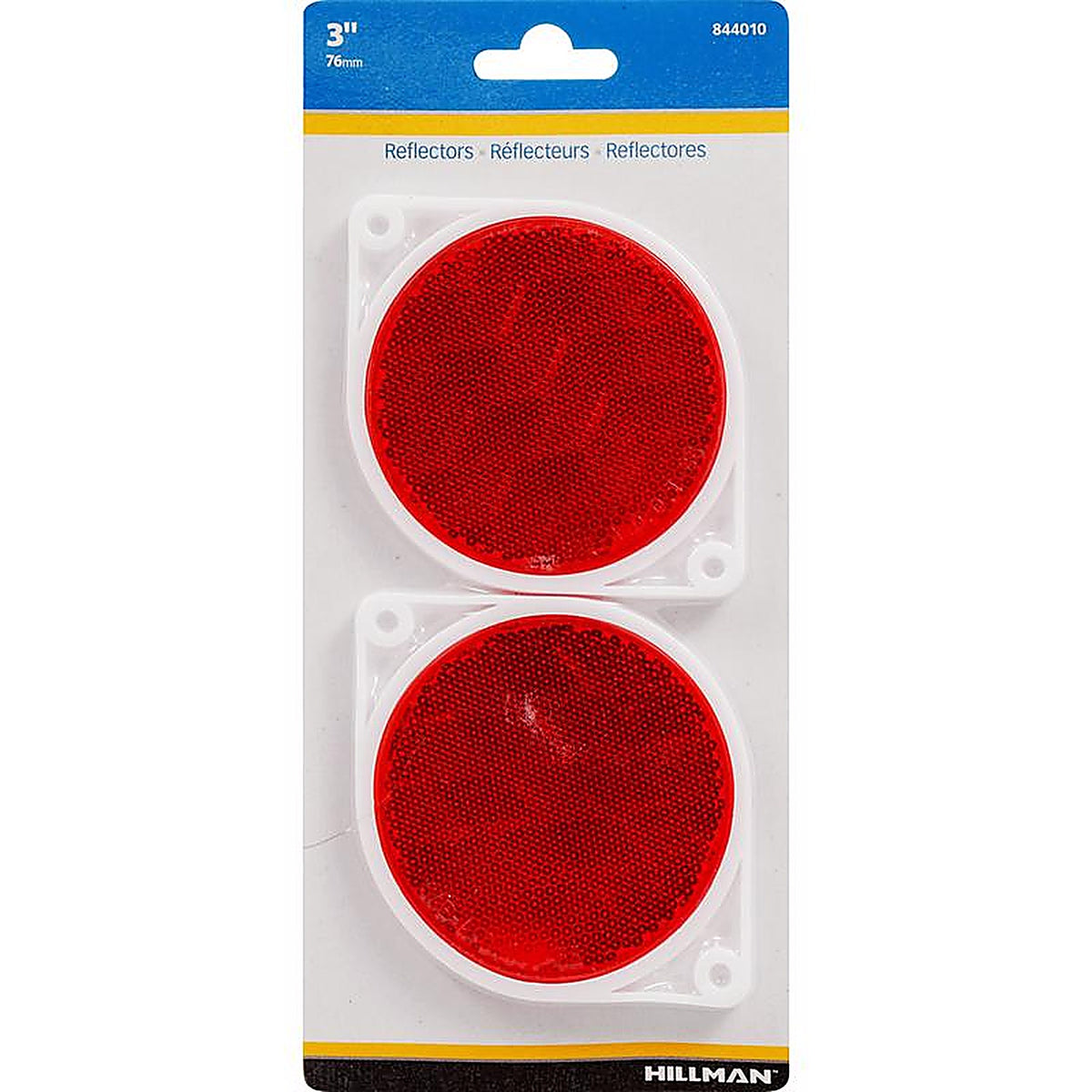 Hillman 844010 3 in. Round Red Reflectors 2/Pack