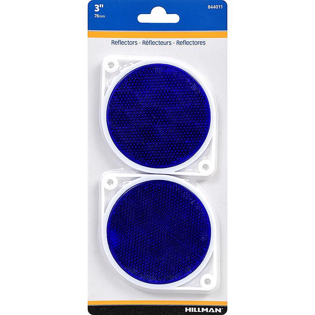 Hillman 844011 3 in. Round Blue Reflectors 2/Pack