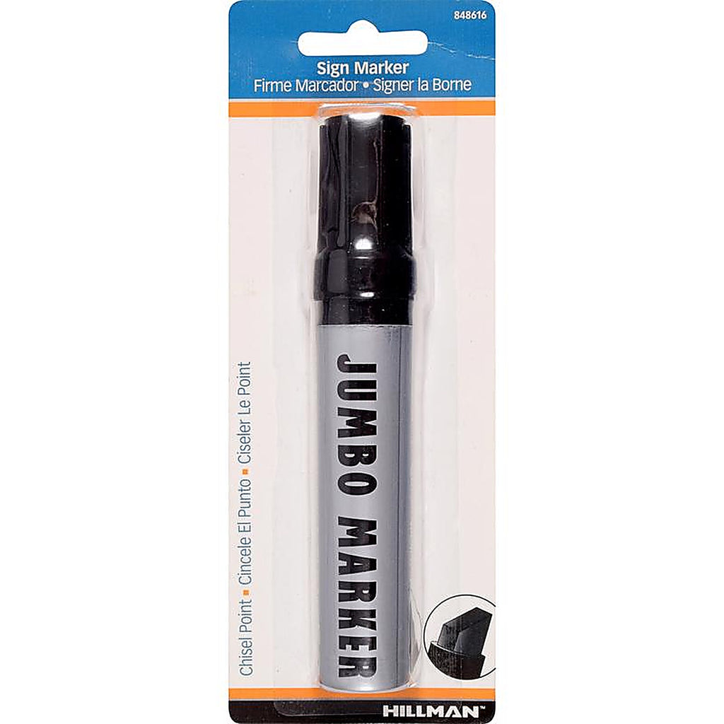 Hillman 848616 Black Chisel Tip Jumbo Marker 1/Pack