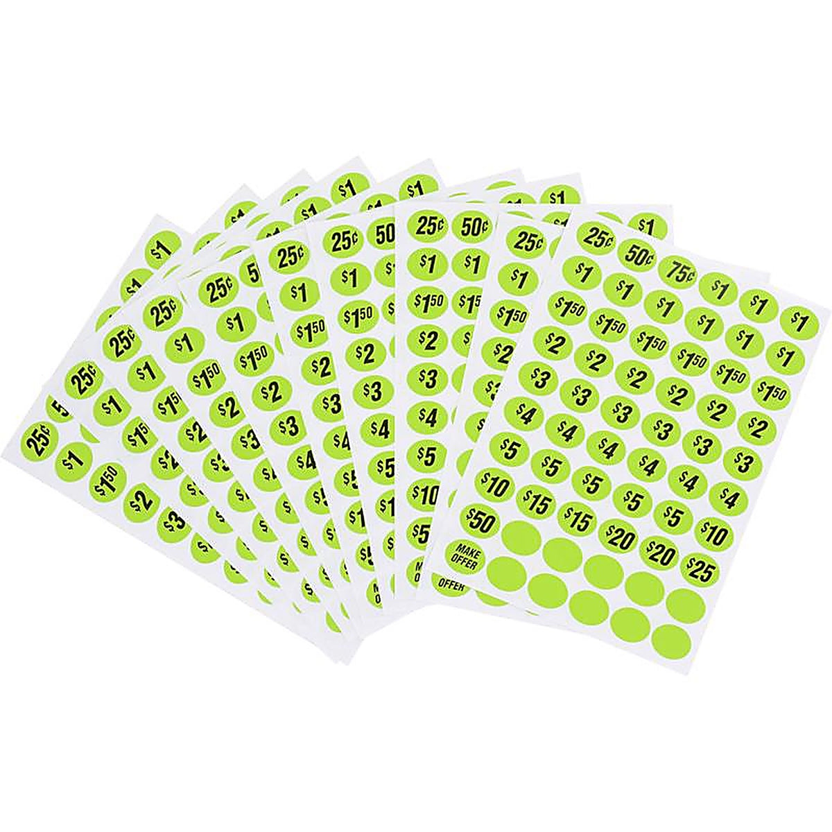 Hillman 848617 Oval Green Price Label 600/Pack