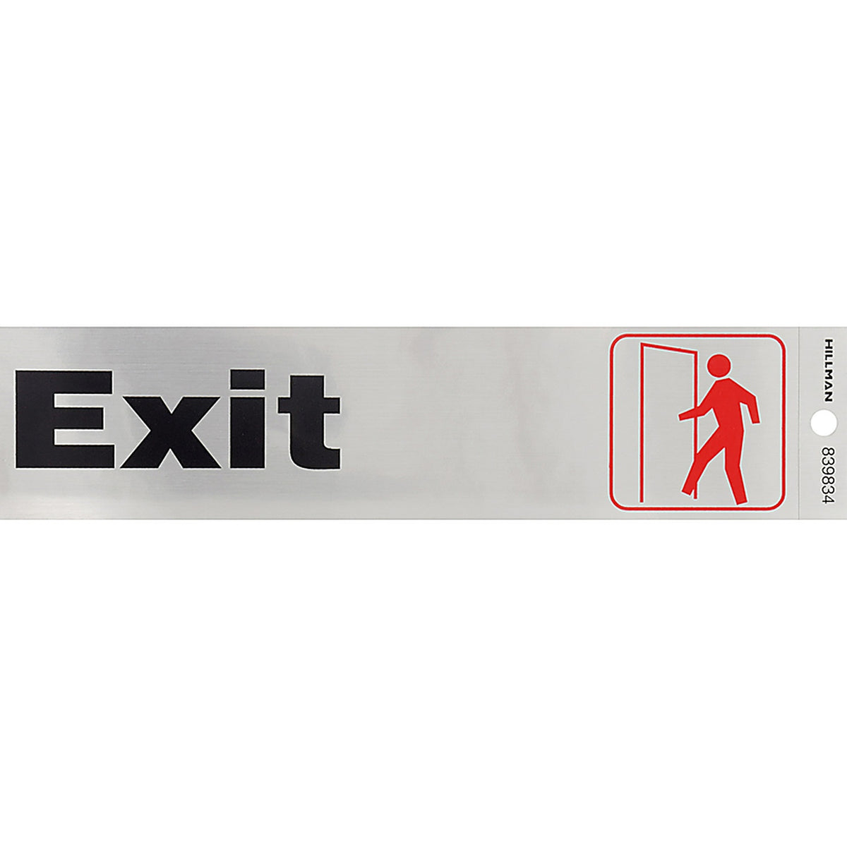 Hillman 839834 English Silver Exit Decal 2 in. H x 8 in. W