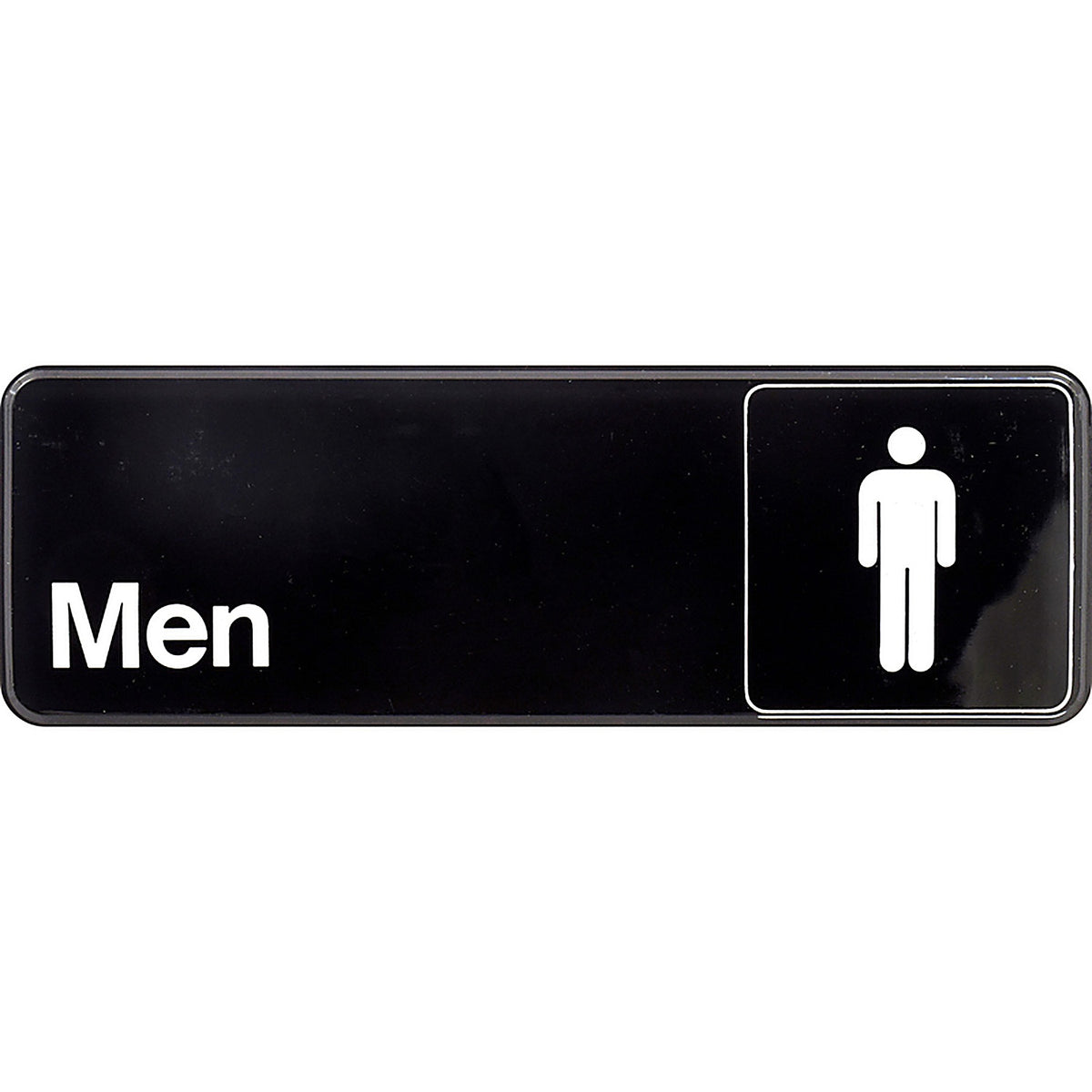 Hillman 841750 English Black Restroom Plaque 3 in. H x 9 in. W