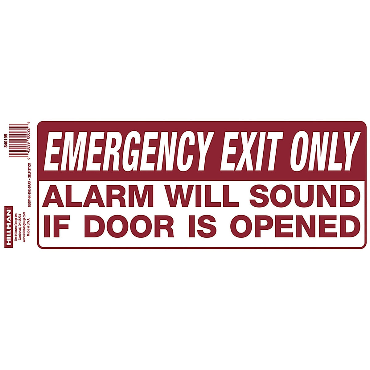 Hillman 840199 English White Exit Sign 4 in. H x 10 in. W
