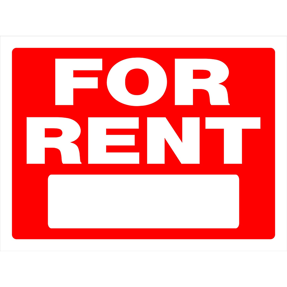 Hillman 840243 English Red For Rent Sign 18 in. H x 24 in. W