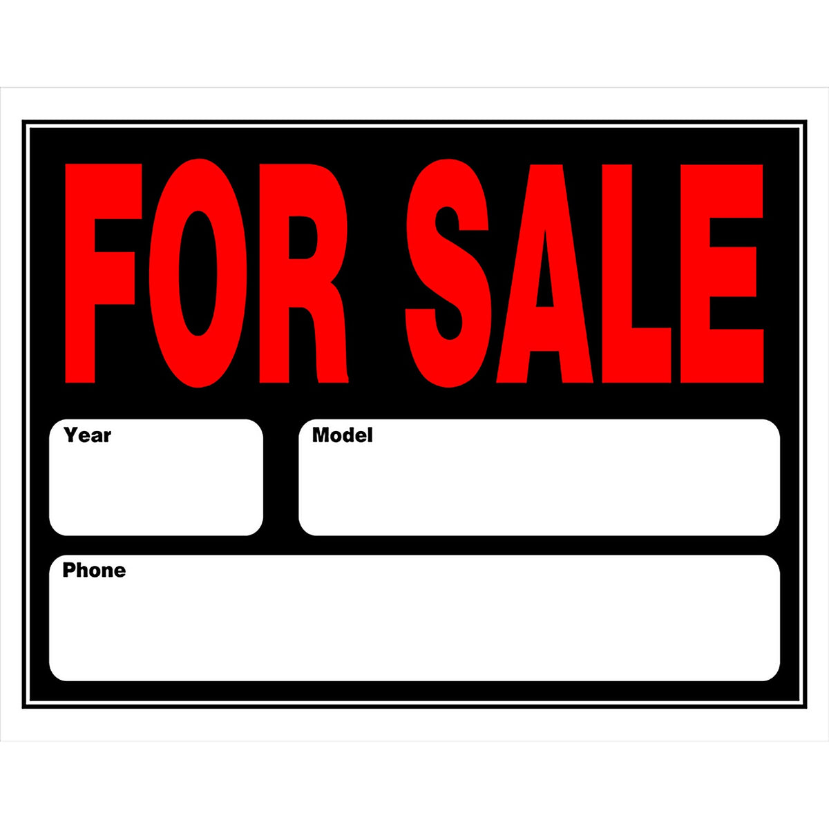 Hillman 842172 English Black Auto For Sale Sign 15 in. H x 19 in. W