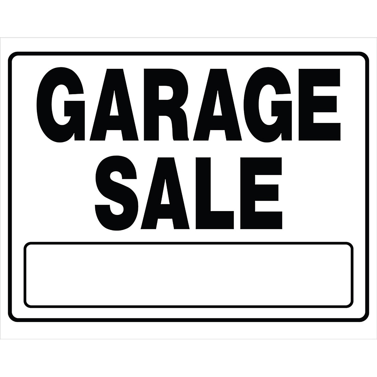 Hillman 840058 English White Garage Sale Sign 20 in. H x 24 in. W