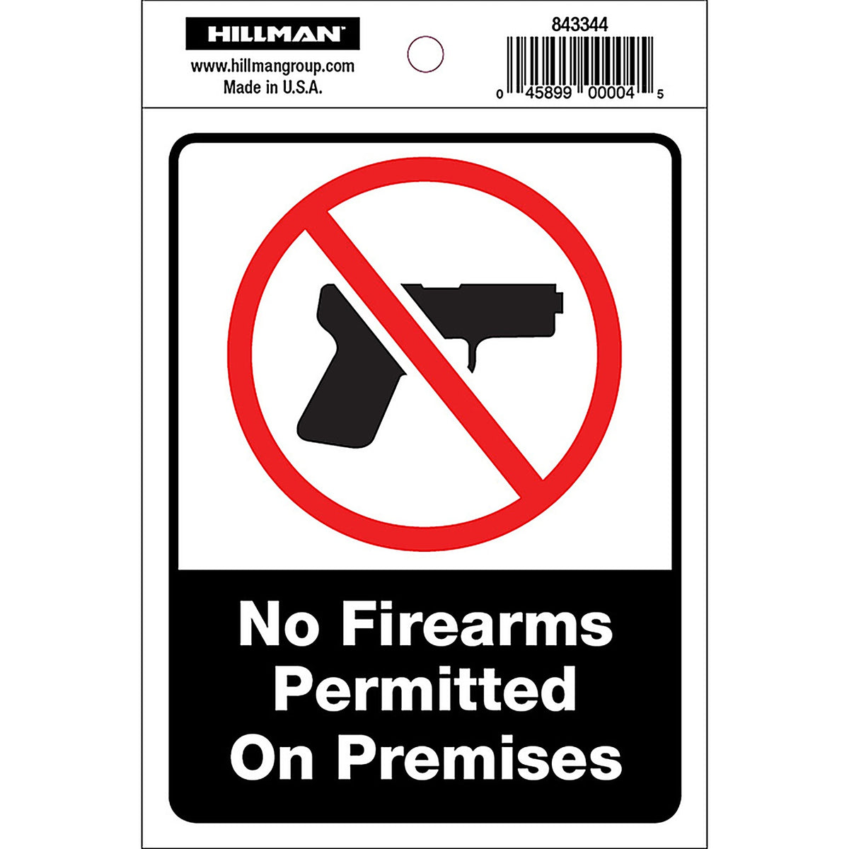Hillman 843344 English White Safety Sign 4 in. H x 6 in. W