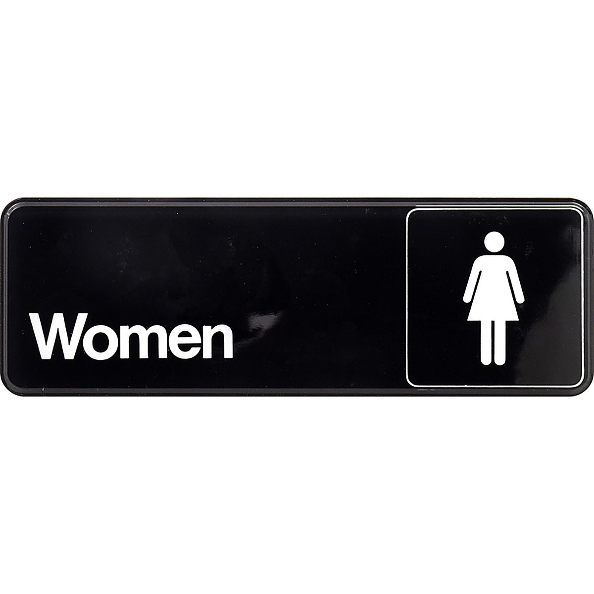 Hillman 841762 English Black Restroom Plaque 3 in. H x 9 in. W