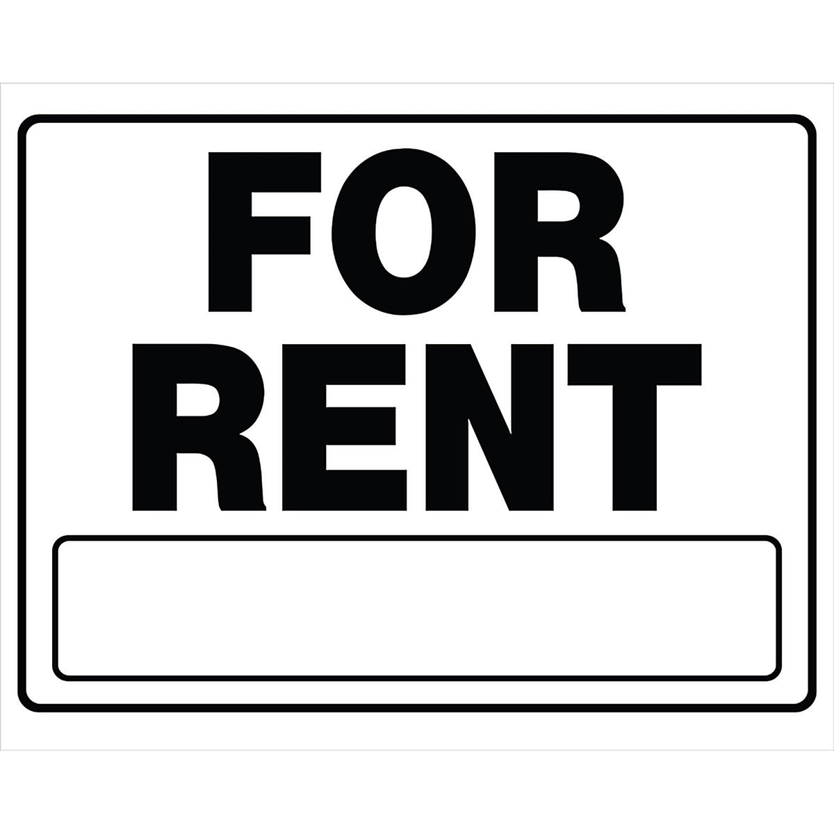 Hillman 840052 English White For Rent Sign 20 in. H x 24 in. W