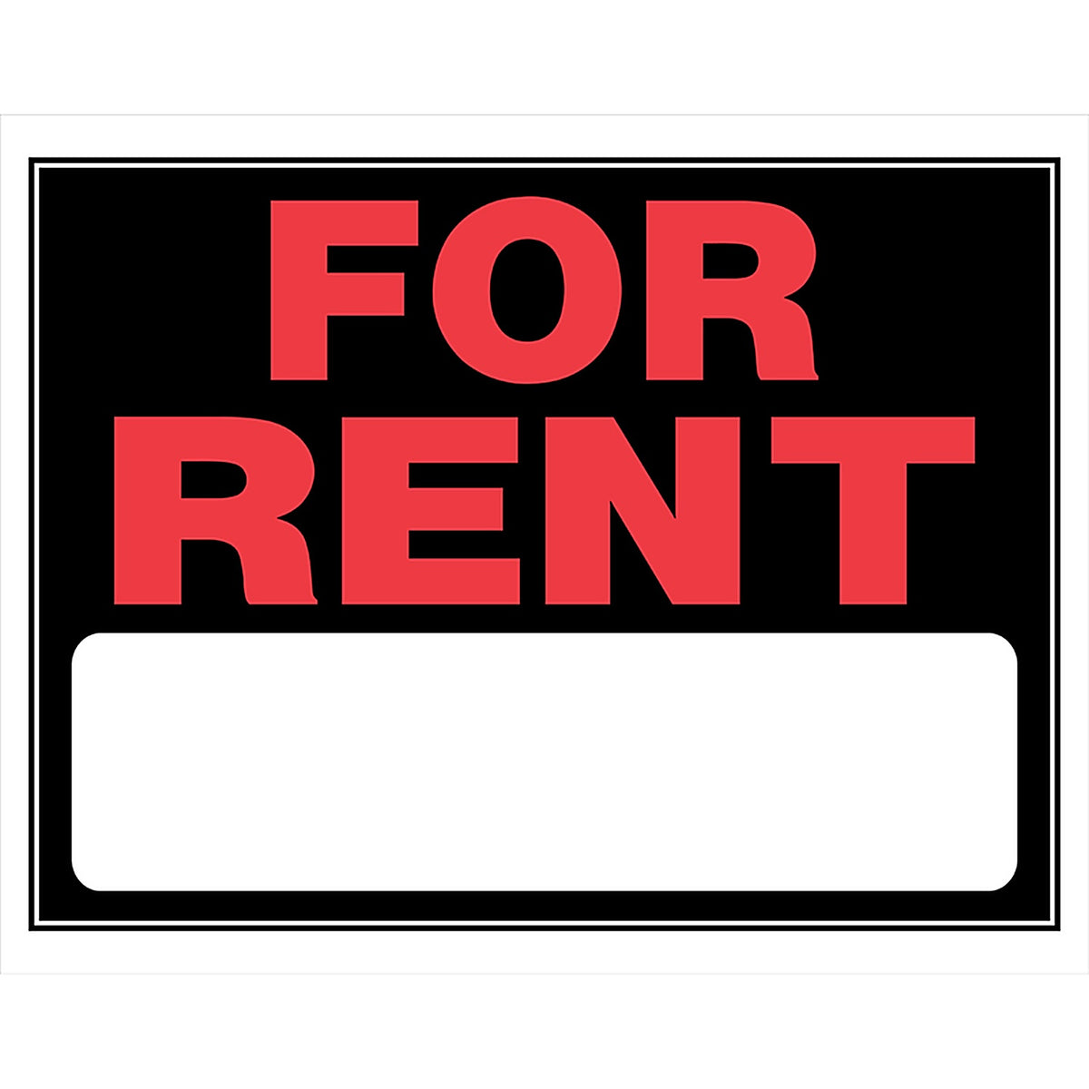 Hillman - 840026 - English Black for Rent Sign 15 In. H X 19 In. W