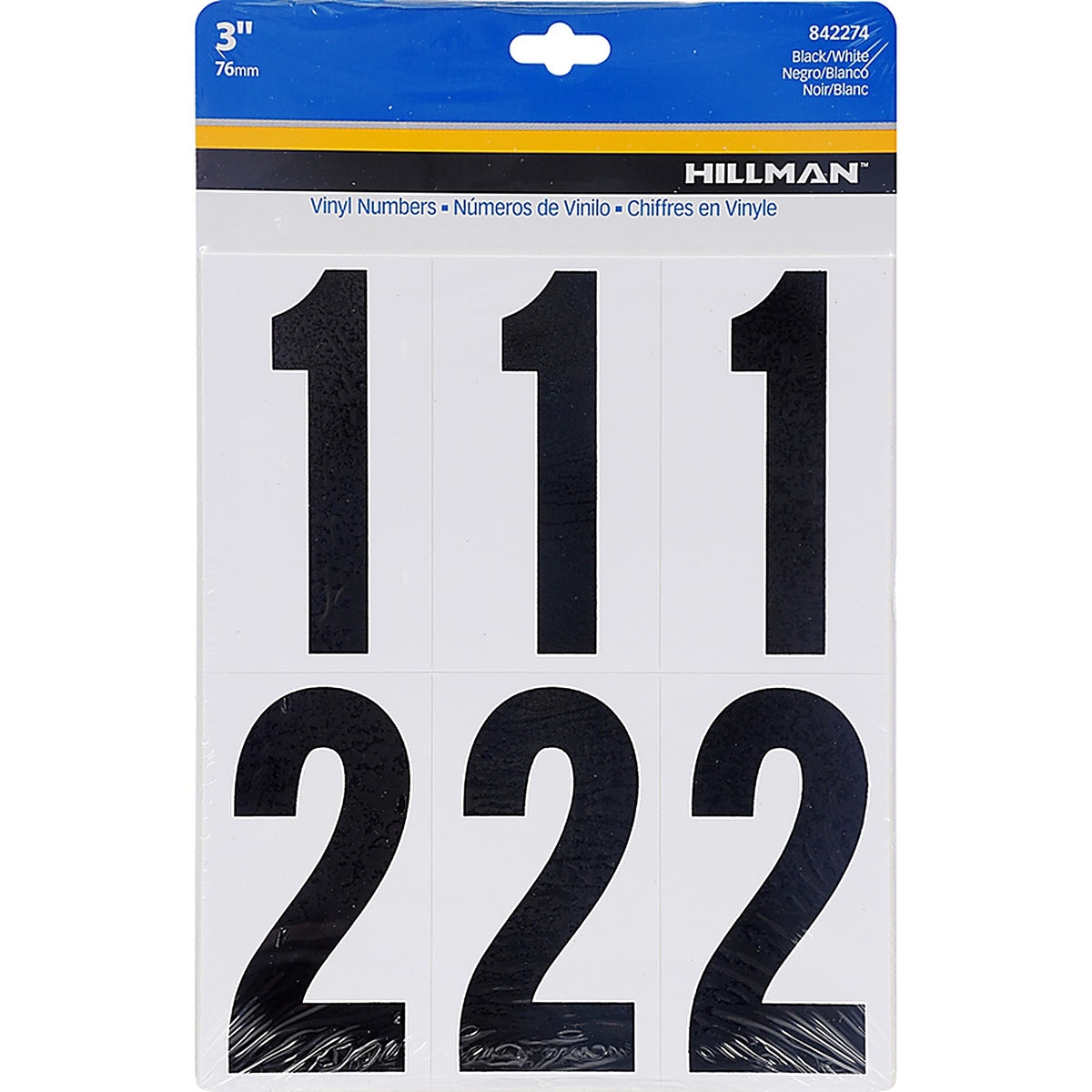 Hillman 842274 3 in. Black Vinyl Self-Adhesive Number Set 0-9 23/pc.