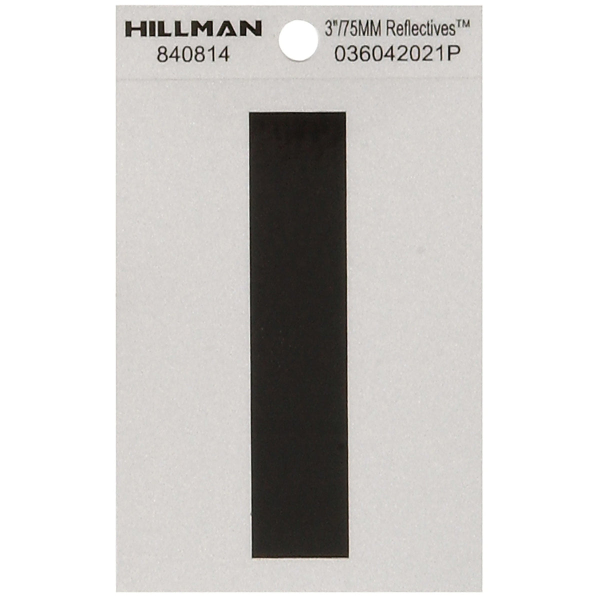 Hillman 840814 3 in. Reflective Black Mylar Self-Adhesive Letter I 1/pc.