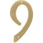 Hillman 847051 4 in. Gold Brass Nail-On Number 9 1/pc.