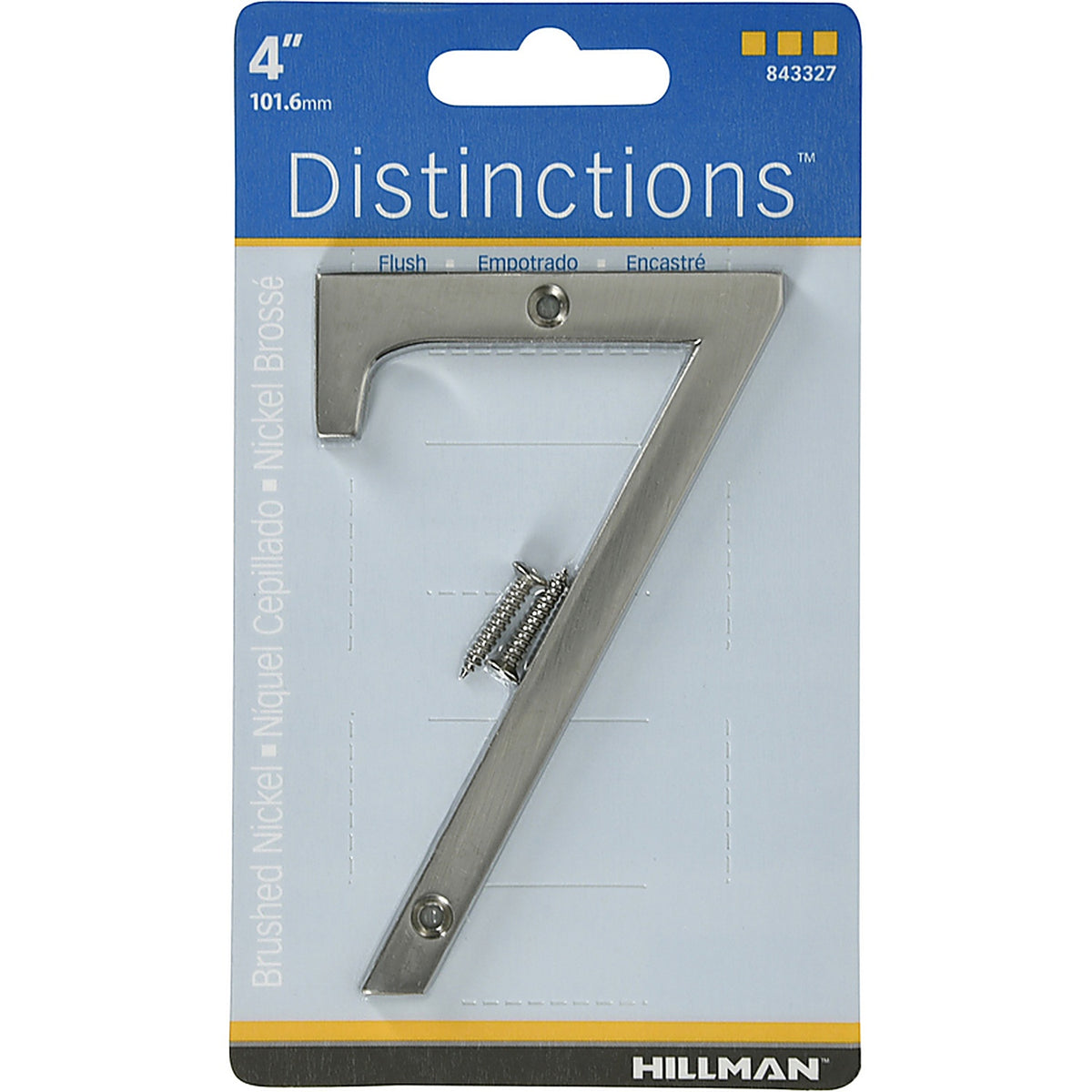 Hillman - 843327 - Distinctions 4 In. Silver Zinc Die-Cast Screw-On Number 7 1 Piece