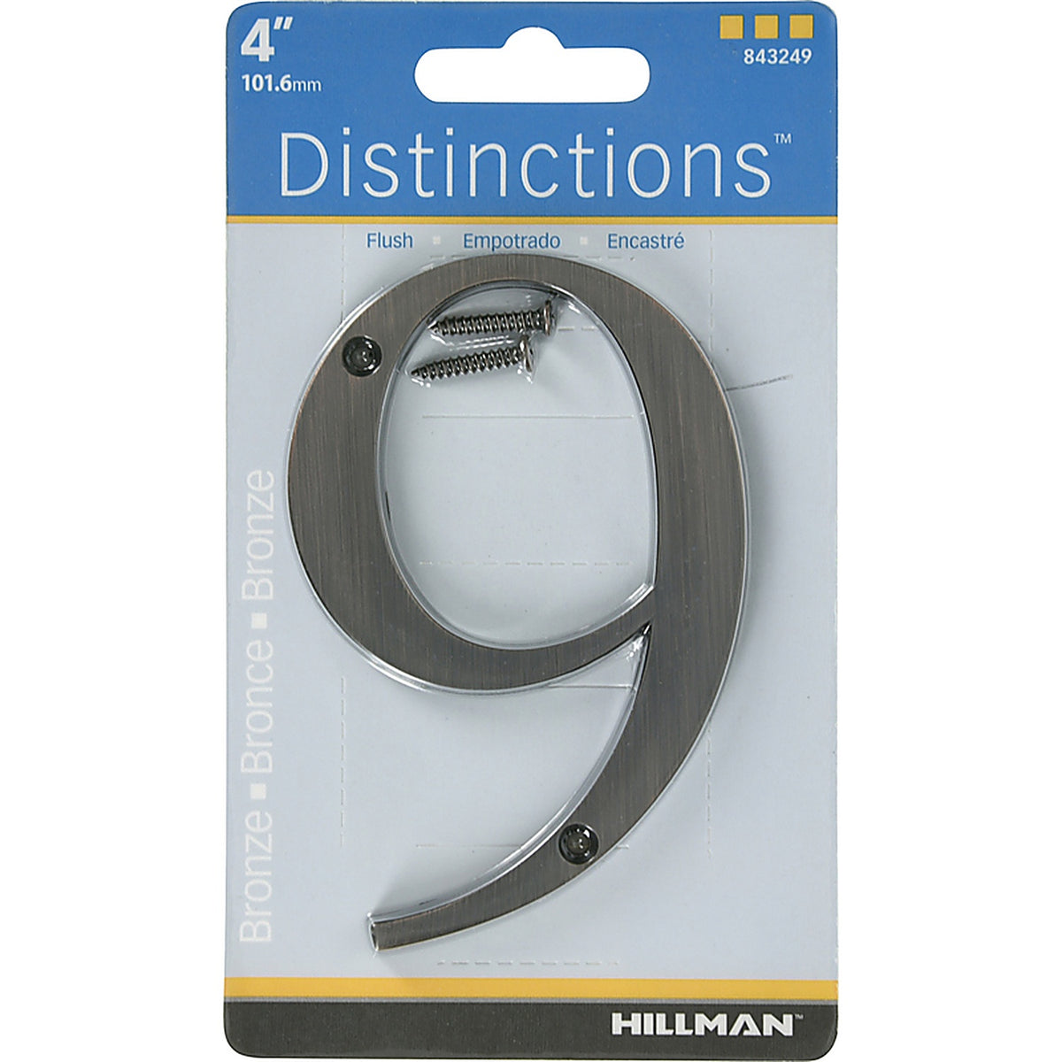 Hillman - 843249 - Distinctions 4 In. Bronze Zinc Die-Cast Screw-On Number 9 1 Piece