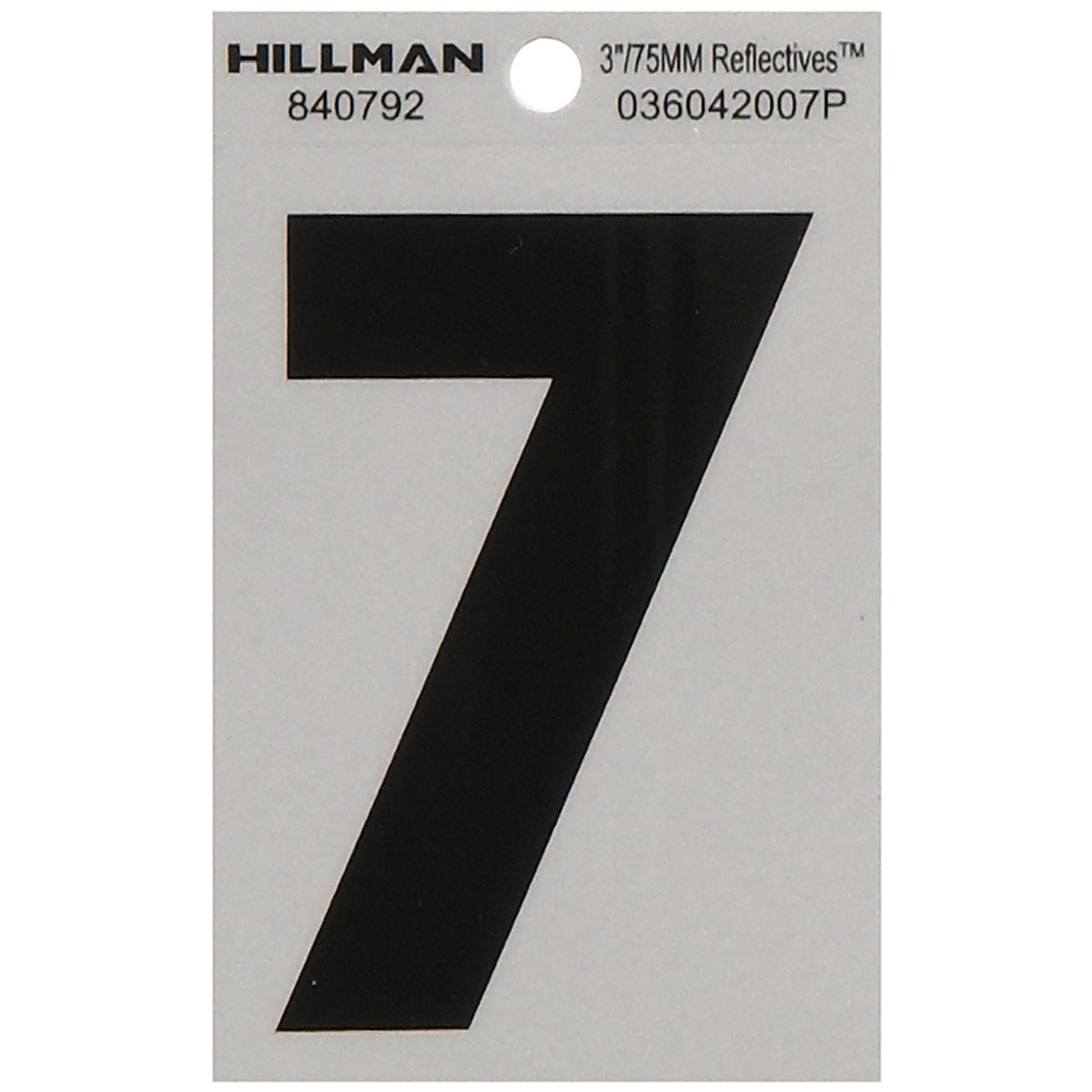 Hillman 840792 3 in. Reflective Black Mylar Self-Adhesive Number 7 1/pc.