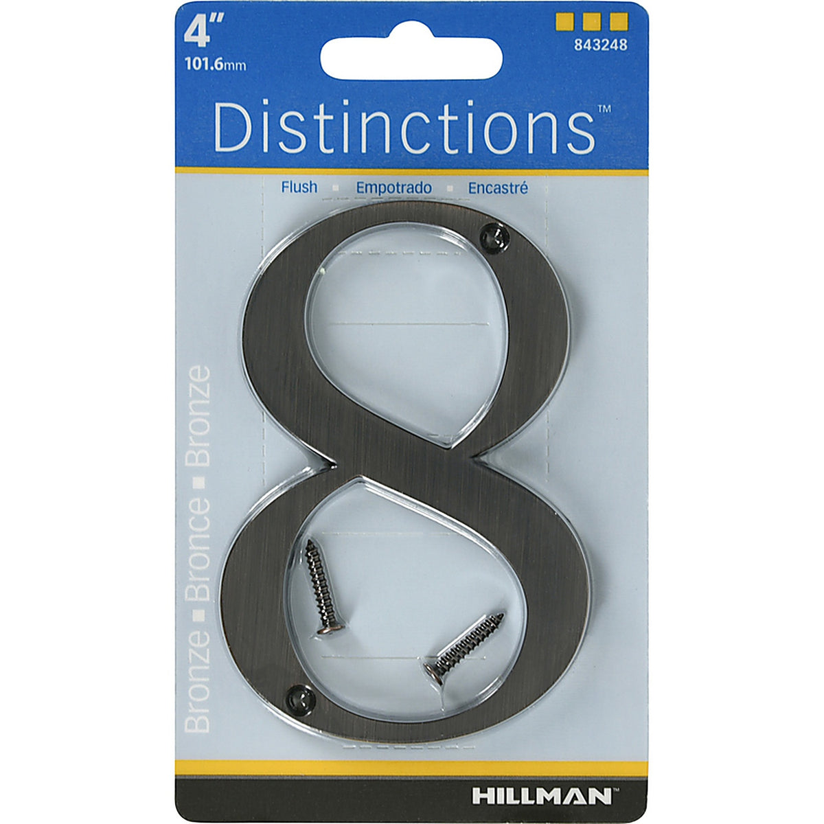 Hillman - 843248 - Distinctions 4 In. Bronze Zinc Die-Cast Screw-On Number 8 1 Piece